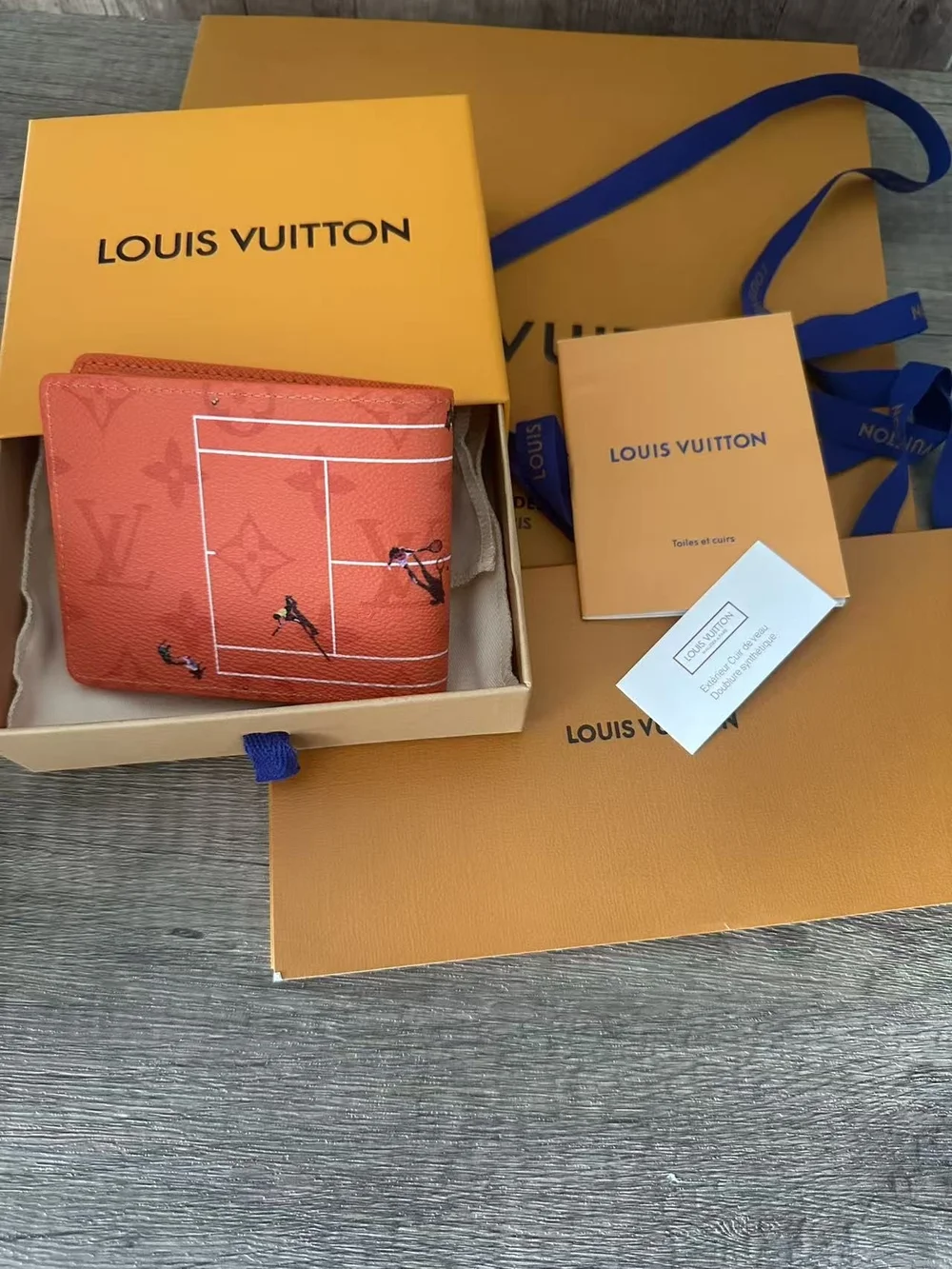 Louis Vuitton Orange-Red Tennis Motif Card Holder